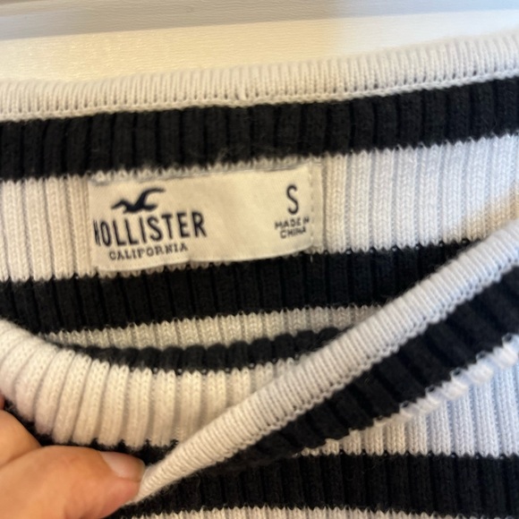 Hollister‎ Black and White Knit Top Fall Preppy Whimsical - Picture 5 of 7